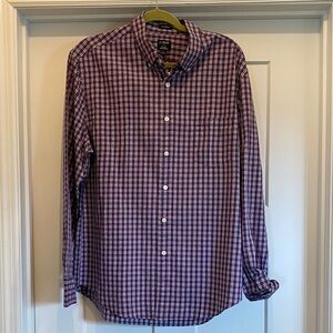 NWT J. Crew Men's Purple Flex Washed Checkered Button Down Shirt